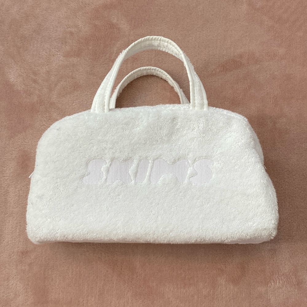 Skims terry mini duffel bag white